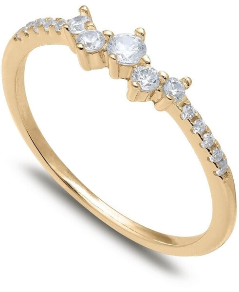 Cubic Zirconia Scattered Band in 18k Gold-Plated Sterling Silver, Created for Macy's