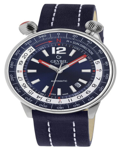 Men's Wallabout Navy Blue Leather Watch 44mm