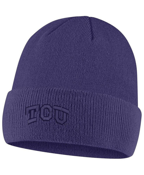 Men's Purple TCU Horned Frogs Tonal Cuffed Knit Hat