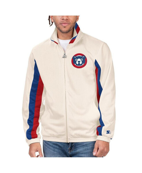 Men's Cream Chicago Cubs Rebound Cooperstown Collection Full-Zip Track Jacket