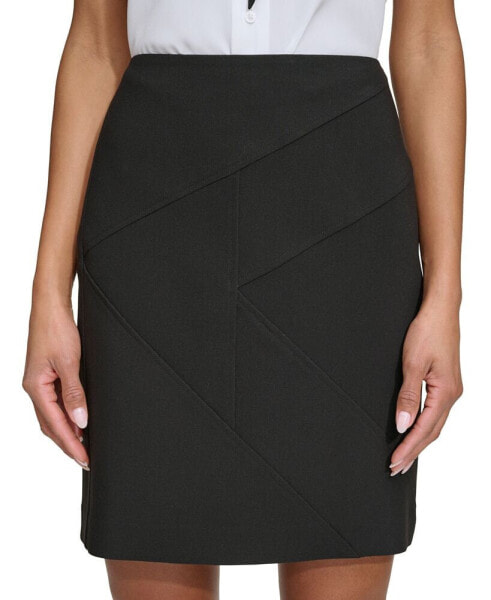 Women's Seamed Zip-Back Mini Skirt
