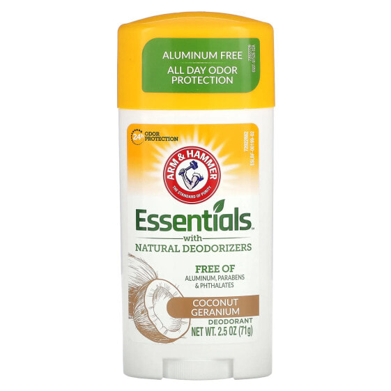Essentials with Natural Deodorizers, Deodorant, Coconut Geranium, 2.5 oz (71 g)