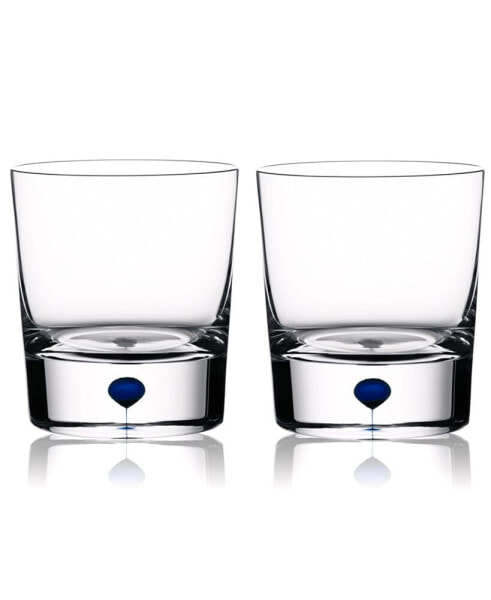 Set of 2 Intermezzo Blue Double Old Fashioned Glasses
