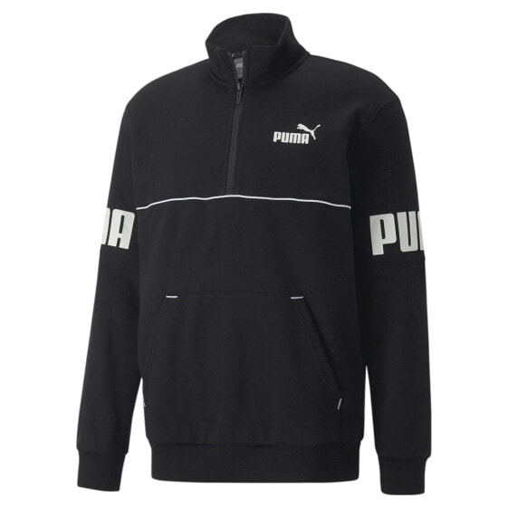 Puma Power Colorblock Half Zip Sweater Mens Black 84984301