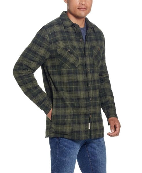 Men's Sherpa Lined Flannel Shirt Jacket