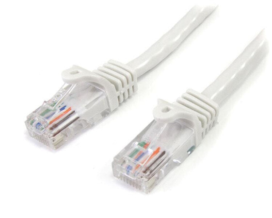 StarTech.com Cat5e Patch Cable with Snagless RJ45 Connectors - 2m - White - 2 m - Cat5e - U/UTP (UTP) - RJ-45 - RJ-45