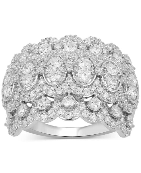 Diamond Multirow Vintage Look Statement Ring (2 ct. t.w.) in 10k White Gold