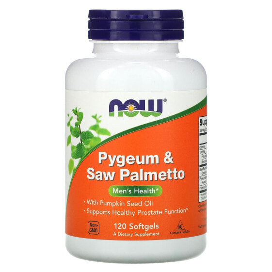 Витамины для мужского здоровья NOW Pygeum & Saw Palmetto, 120 капсул