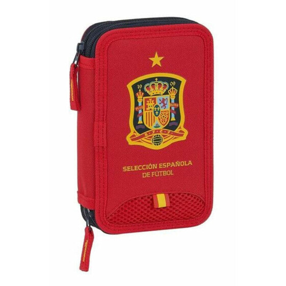 Double Pencil Case RFEF M854 Red 12.5 x 19.5 x 4 cm (28 Pieces)