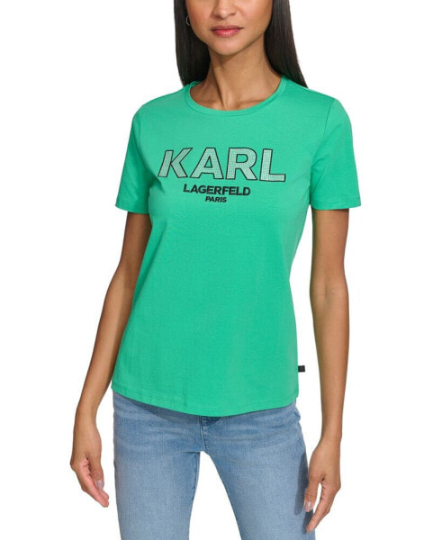 Футболка женская KARL LAGERFELD Embellished-Logo