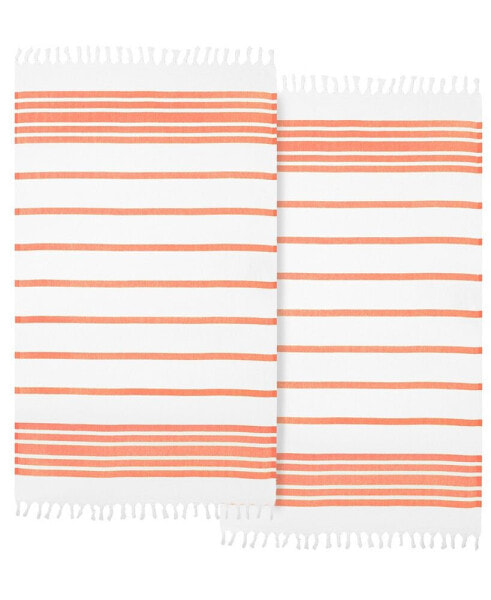 Textiles Herringbone Pestemal Pack of 2 100% Turkish Cotton Beach Towel