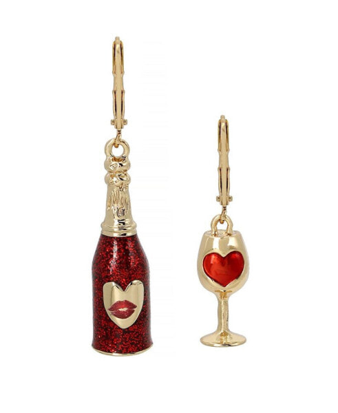 Серьги Betsey Johnson Mismatched Wine