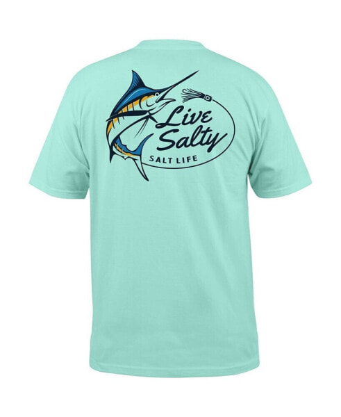 Men's Salty Marlin Logo Graphic Performance T-Shirt