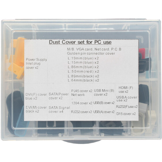 InLine Dust Cover Set for all common external PC Interfaces 44 pcs.
