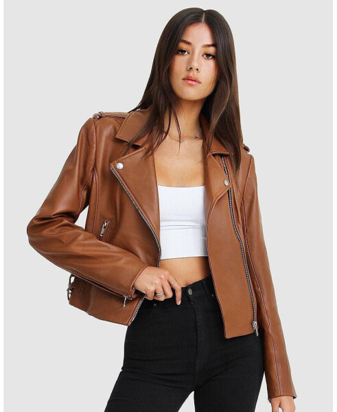 Women Just Friends Leather Jacket