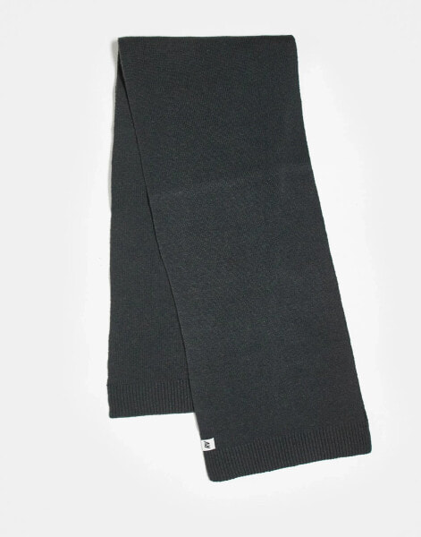 Reclaimed Vintage unisex waffle scarf in charcoal co-ord