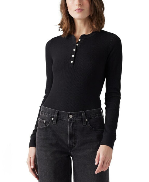 Women's Jakob Long Sleeve Waffle-Knit Henley Top