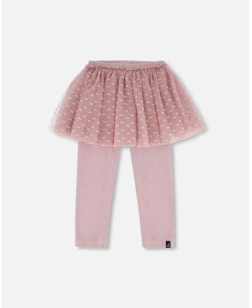 Baby Girls Baby Leggings With Tulle Skirt Lilac