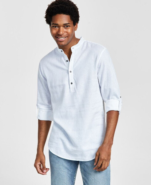 Men's Regular-Fit Linen Popover Shirt, Created for Macy's
