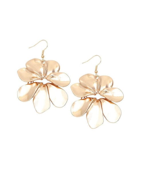 Women's Pink Embellished Cluster Drop Earrings