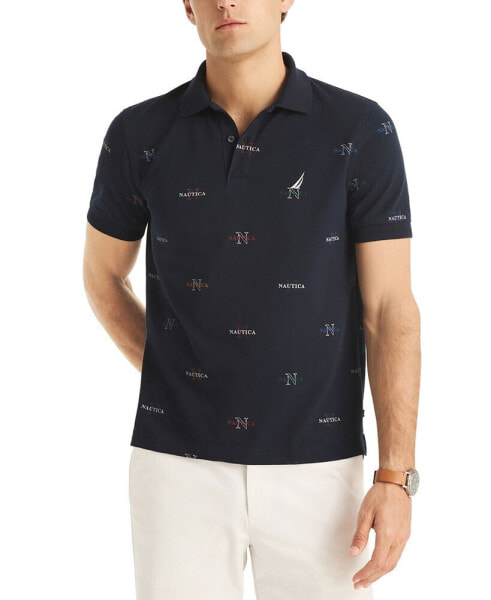 Men's Classic-Fit Logo-Print Performance Polo Shirt