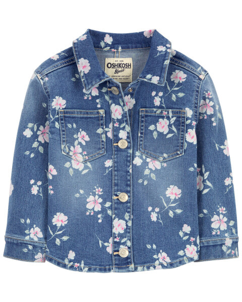 Baby Floral Print Denim Jacket 18M