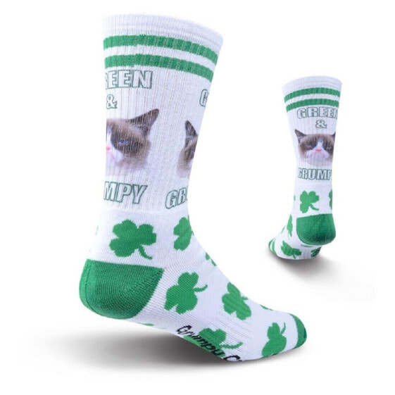 K. Bell Grumpy Cat Men's Green & Grumpy Sub Crew Socks - GCMF15H005-01