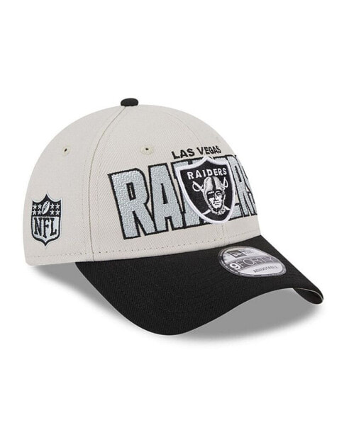 Men's Stone, Black Las Vegas Raiders 2023 NFL Draft 9FORTY Adjustable Hat