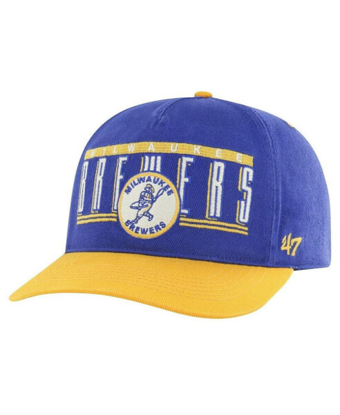 47 Brand Men's Royal Milwaukee Brewers Double Headed Baseline Hitch Adjustable Hat