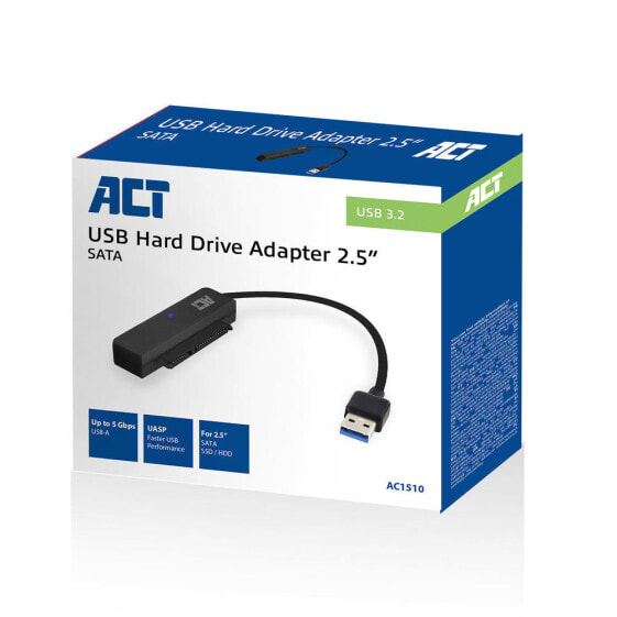 ACT AC1510 - SATA - USB Type-A - 0.15 m - Black