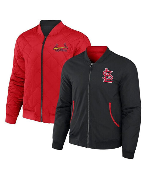 Men's Darius Rucker Collection by Black, Red St. Louis Cardinals Reversible Full-Zip Bomber Jacket