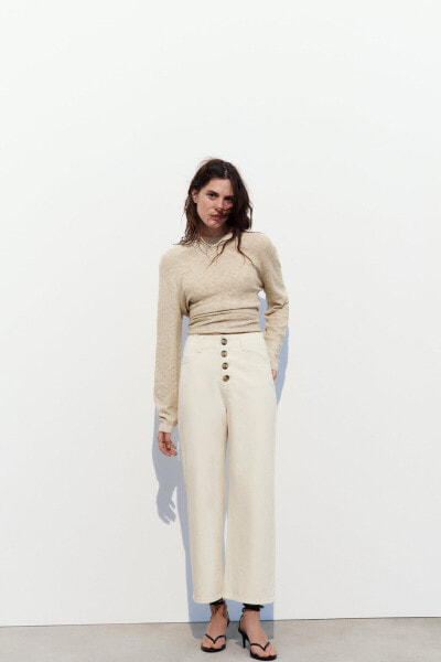 Z1975 high-waist culotte jeans with visible buttons