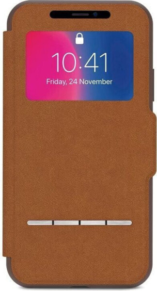 Чехол для смартфона Moshi Sensecover - Этюд с сенсорным клапаном для iPhone X (коричневый карамельный)