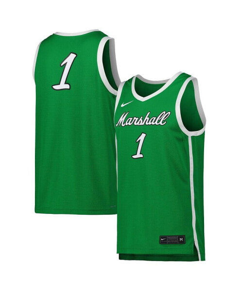 Men's #1 Kelly Green Marshall Thundering Herd Replica Basketball Jersey