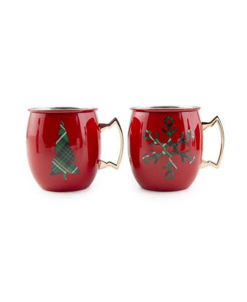 20 oz Christmas Moscow Mule Mugs Pack, 2 Piece