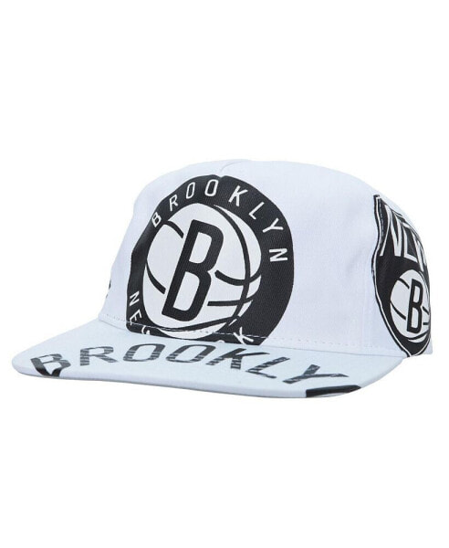 Men's White Brooklyn Nets Hardwood Classics In Your Face Deadstock Snapback Hat