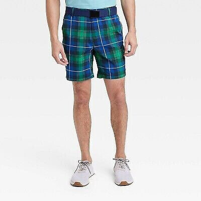 Men's Plaid Golf Shorts 8" - All in Motion Green 40
