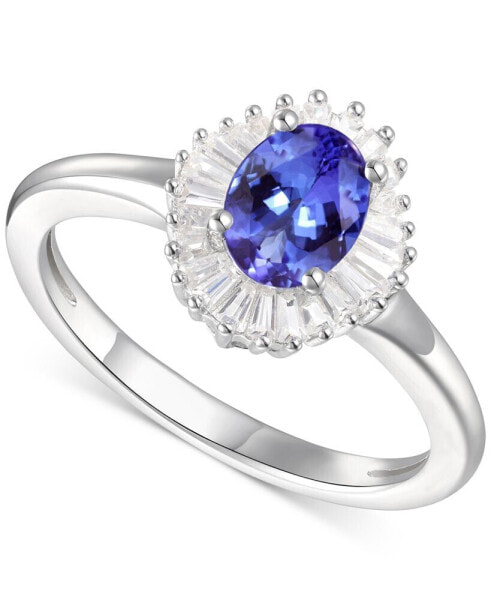 Sapphire (1 ct. t.w.) & Diamond (1/4 ct. t.w.) Ring in 14k White Gold (Also Available in Emerald, Tanzanite & Ruby)