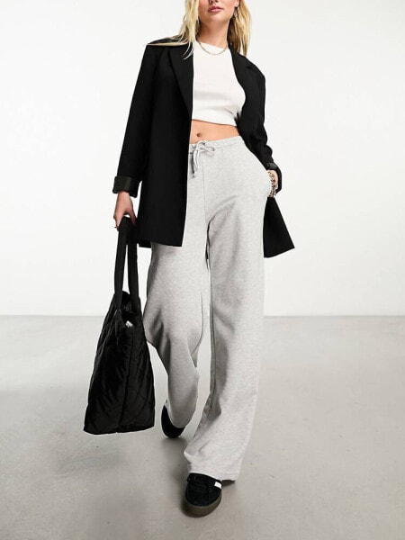 Stradivarius wide leg jogger in grey