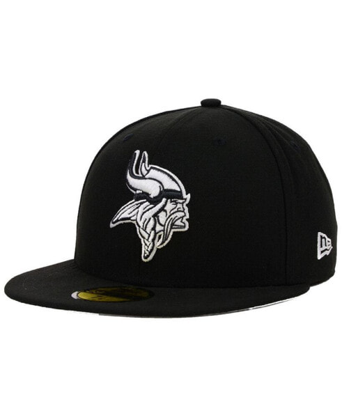 Minnesota Vikings Black And White 59FIFTY Fitted Cap