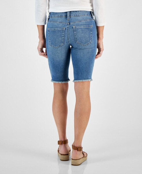 Шорты джинсовые с сырым краем Style & Co Petite Bermuda, созданные для Macy's.