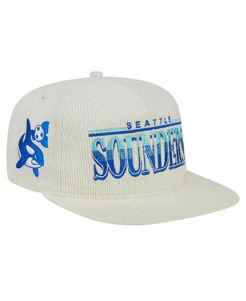 Men's White Seattle Sounders FC Throwback Corduroy Golfer Adjustable Hat