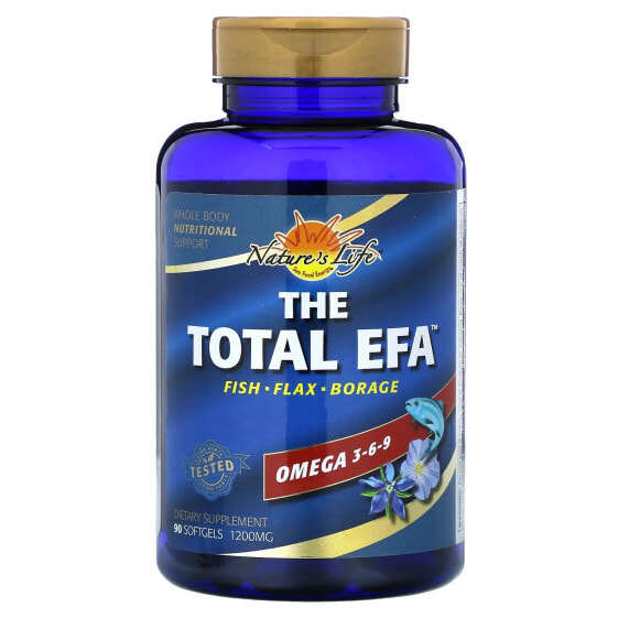 Профилактические капсулы Nature's Life The Total EFA, Omega 3-6-9, 1,200 мг, 90 шт.
