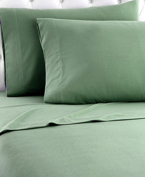 Micro Flannel Solid Twin 3-pc Sheet Set