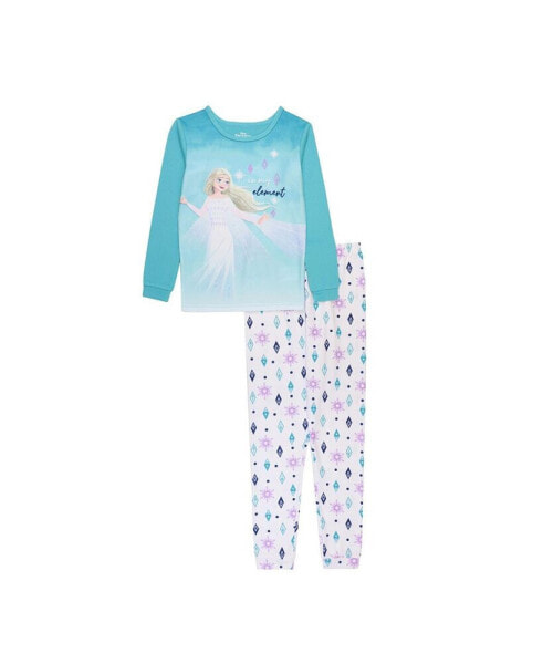 Little Girls Frozen T-shirt and Pajama, 2 Piece Set