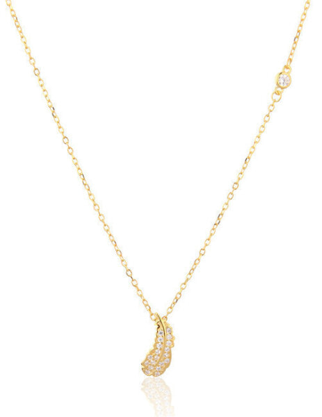 Decent gold-plated necklace with zircons SVLN0300XE9GO42