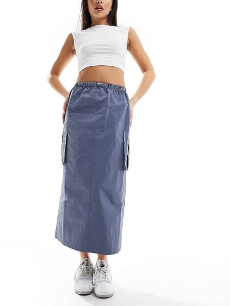 Sixth June parachute cargo skirt in blue/grey