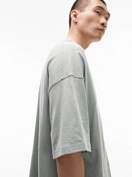 Topman extreme oversized t-shirt in sage