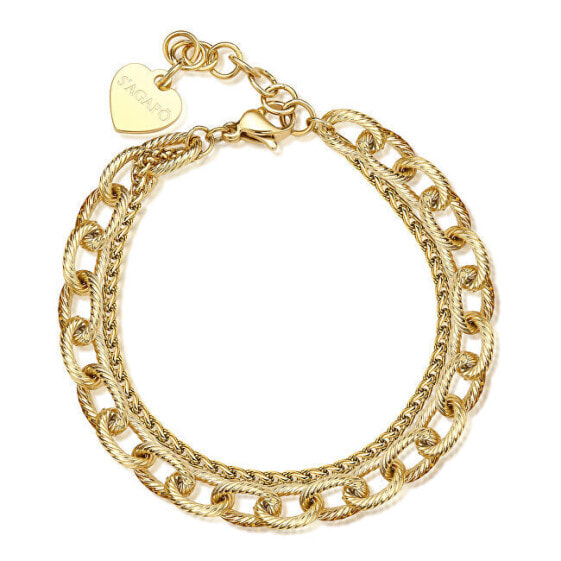 Modern Double Chunky Gold Plated Bracelet SHK66