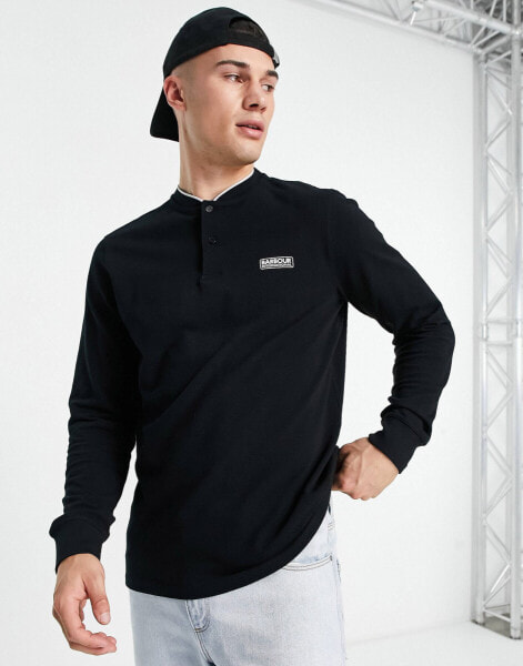 Barbour International Circuit long sleeve polo in black